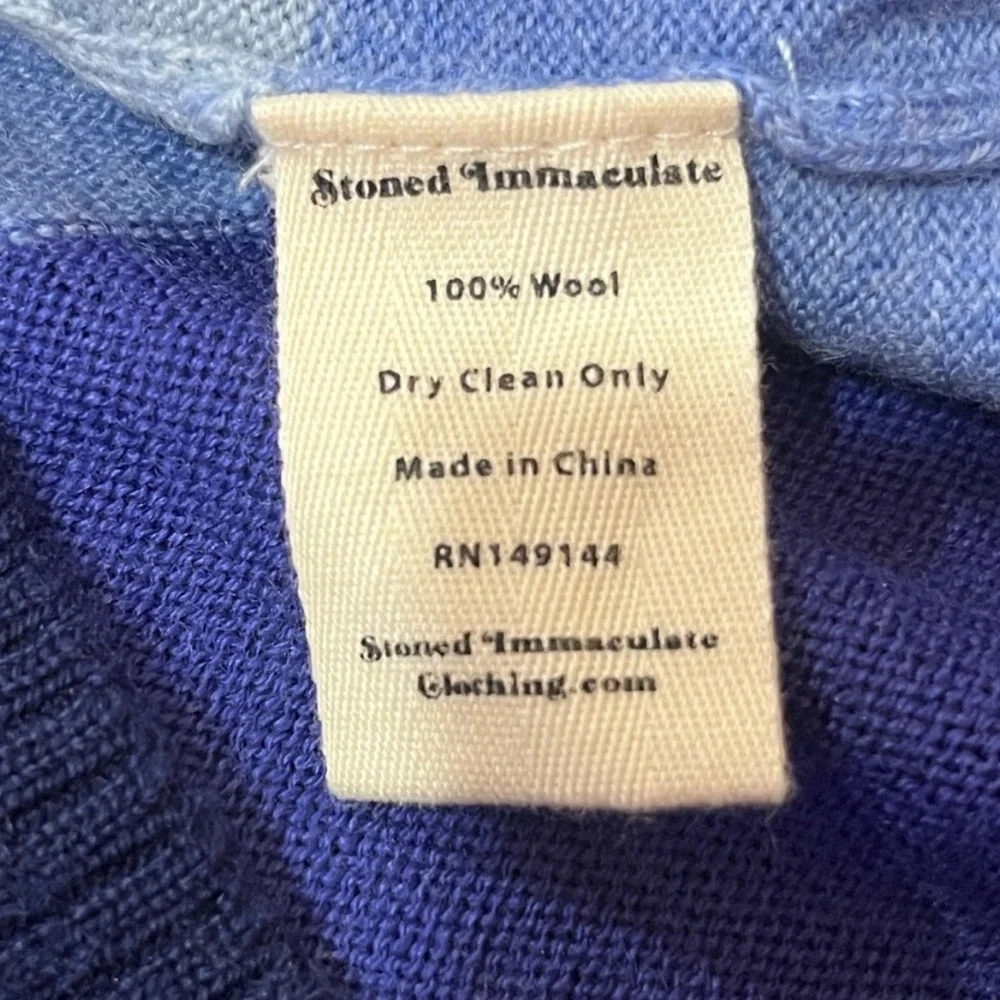 Stoned Immaculate California Dreamin' Wool Sweater Customized Activism MED EUC - Picture 14 of 14